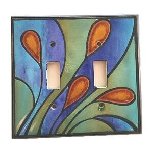 Ceramic Peacock Double Light Switch Plate All Fired Up Canada